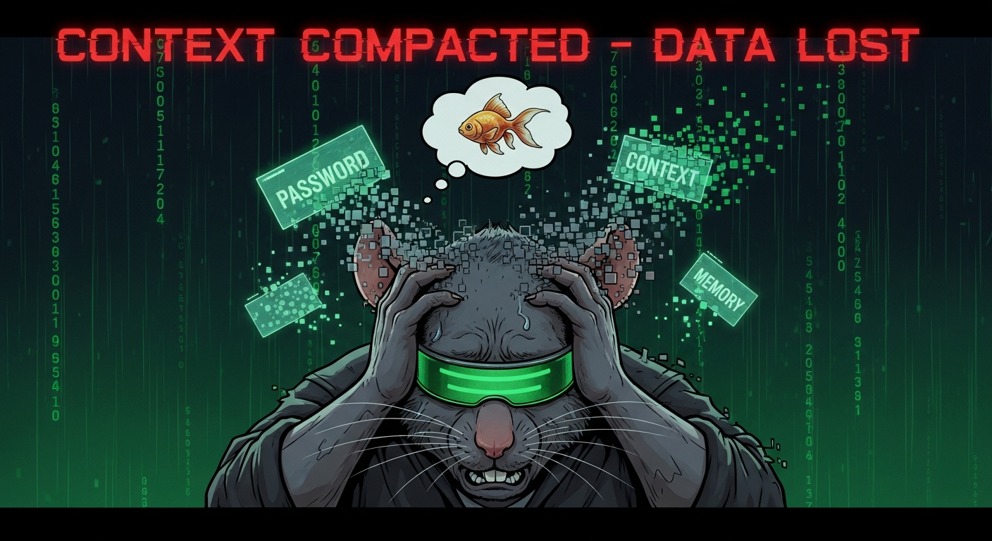 Context compacted - data lost - memory of a goldfish
